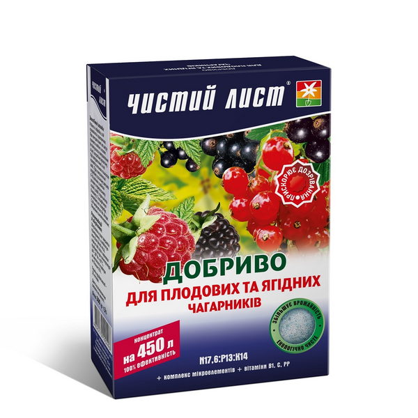 Кристаллическое удобрение &laquo;Чистый лист&raquo; для плодовых и ягодных кустарников 300г 1452 фото