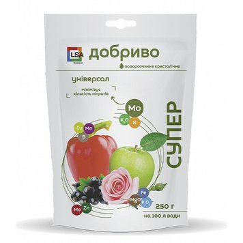 Добриво водорозчинне кристалічне Супер Універсал 250г 3002 фото