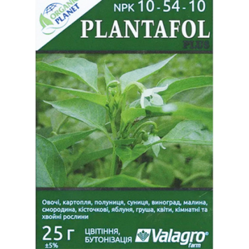 Plantafol (Плантафол), Минеральное удобрение, 25 г, NPK 10-54-10, Valagro 2446 фото