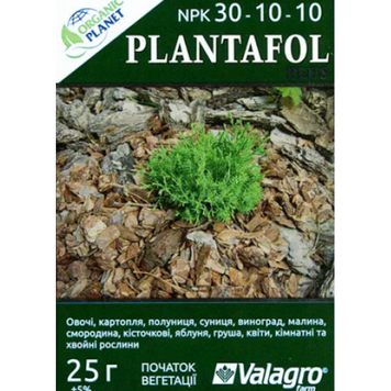 Plantafol (Плантафол), Мінеральне добриво, 25 г, NPK 30-10-10, Valagro 2445 фото