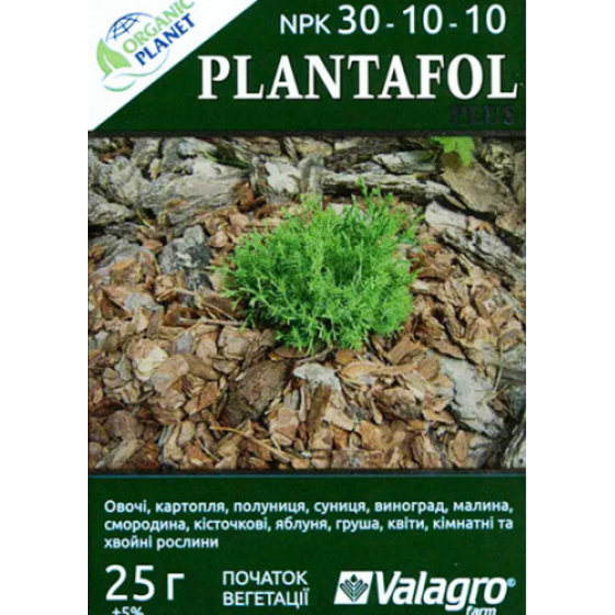 Plantafol (Плантафол), Мінеральне добриво, 25 г, NPK 30-10-10, Valagro 2445 фото